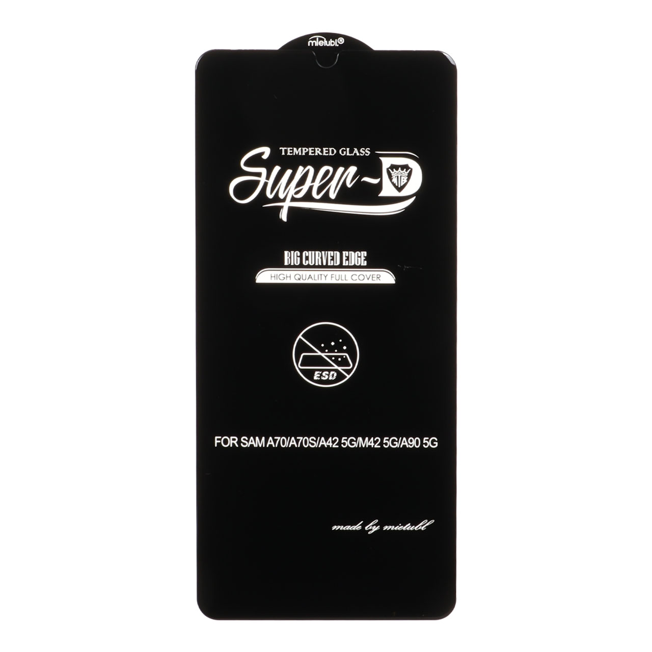 محافظ صفحه نمایش شیشه ای Samsung Galaxy A70 / A70S / A42 / M42 - Full Cover Super D Mietubl - ESD - مشکی (بدون پک) - NTC ORG